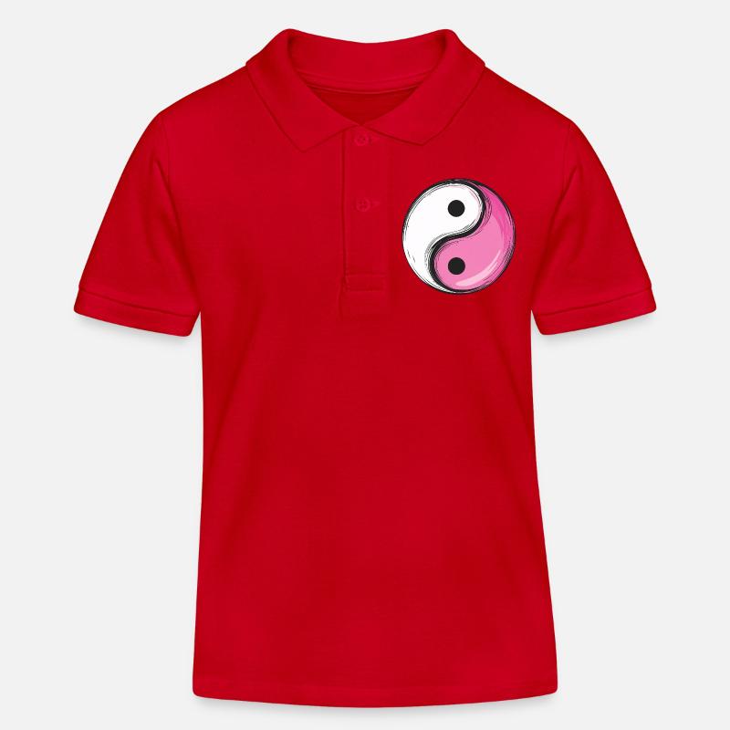 Version rose Yin et Yang :) - Polo enfant bio Stanley/Stella - rouge
