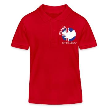 Seyðisfjörður - Kinder Organic Poloshirt Mini Sprinter von Stanley/Stella - Rot - Vorne