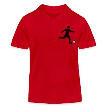 Fussballer Silhouette - Kinder Organic Poloshirt Mini Sprinter von Stanley/Stella - Rot - Vorne