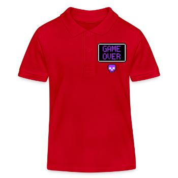 Game Over Totenkopf Pixel Art - Kinder Organic Poloshirt Mini Sprinter von Stanley/Stella - Rot - Vorne