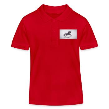 Glitzerndes Einhorn-Mosaik - Kinder Organic Poloshirt Mini Sprinter von Stanley/Stella - Rot - Vorne