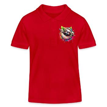 Faultier - Kinder Organic Poloshirt Mini Sprinter von Stanley/Stella - Rot - Vorne