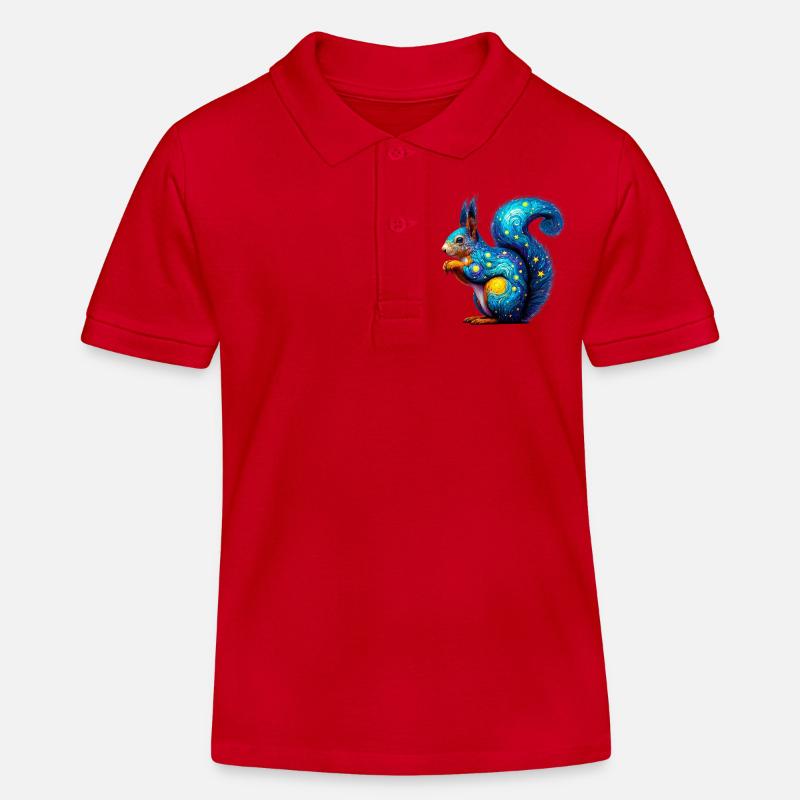 Écureuil - Polo enfant bio Stanley/Stella - rouge