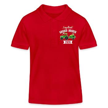 Grosser Bruder Traktor 2026 Schwangerschaft baby  - Kinder Organic Poloshirt Mini Sprinter von Stanley/Stella - Rot - Vorne