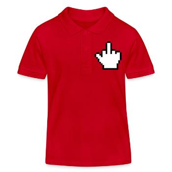 Maushand Mittelfinger Mauszeiger - Kinder Organic Poloshirt Mini Sprinter von Stanley/Stella - Rot - Vorne