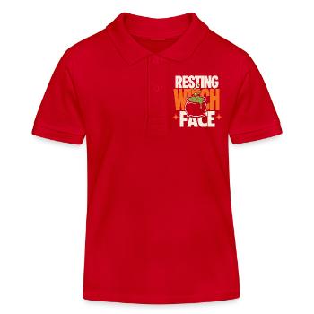 Resting Witch Face Hexenkessel - Kinder Organic Poloshirt Mini Sprinter von Stanley/Stella - Rot - Vorne