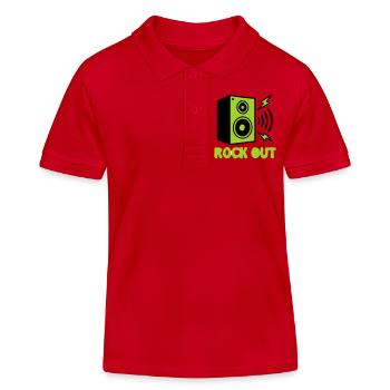 Rock Out Lautsprecher Icon - Kinder Organic Poloshirt Mini Sprinter von Stanley/Stella - Rot - Vorne