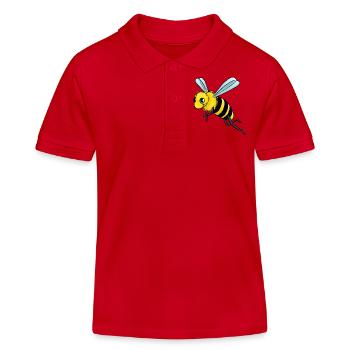 Kleine Biene - Kinder Organic Poloshirt Mini Sprinter von Stanley/Stella - Rot - Vorne