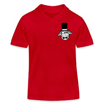 Mr. Bunny Gentleman Chapeau haut de forme Monocle Lunettes - Polo enfant bio Stanley/Stella - rouge - Devant
