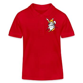 Hase Skibrille Skihase Skifahren Ski Brille Mütze - Kinder Organic Poloshirt Mini Sprinter von Stanley/Stella - Rot - Vorne