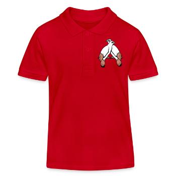 2 Tauben Vögel zwei Freunde sitzten Kabel Paar - Kinder Organic Poloshirt Mini Sprinter von Stanley/Stella - Rot - Vorne