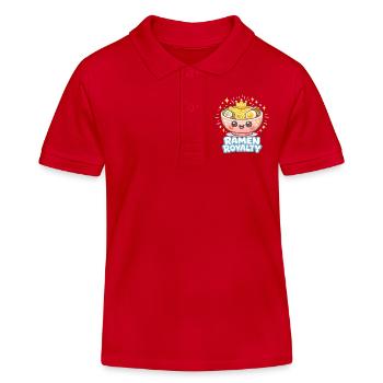 Ramen Royalty: Kawaii Noodles Bowl - Kids Organic Polo Shirt by Stanley/Stella - red - Front