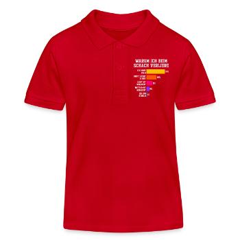 Why I lose at squash Squash - Kids Organic Polo Shirt by Stanley/Stella - red - Front