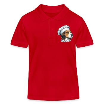 Chef Beagle Cartoon Humour de cuisine en cuisine - Polo enfant bio Stanley/Stella - rouge - Devant