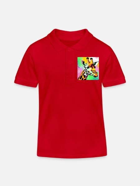 girafe - Polo enfant bio Stanley/Stella - rouge