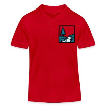 River Forest Nature Logo - Kids Organic Polo Shirt by Stanley/Stella - red - Front