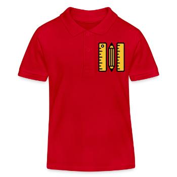 Stift Lineale Zeichnen Architektur - Kinder Organic Poloshirt Mini Sprinter von Stanley/Stella - Rot - Vorne