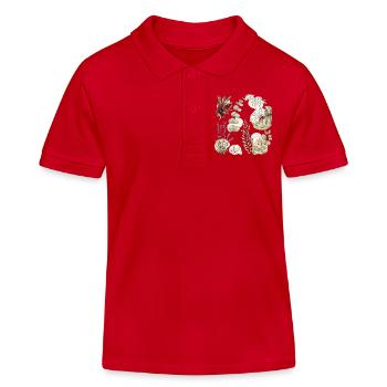 Natürliche Aquarellbotanik - Kinder Organic Poloshirt Mini Sprinter von Stanley/Stella - Rot - Vorne