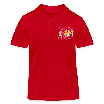 I am life message - Polo enfant bio Stanley/Stella - rouge - Devant