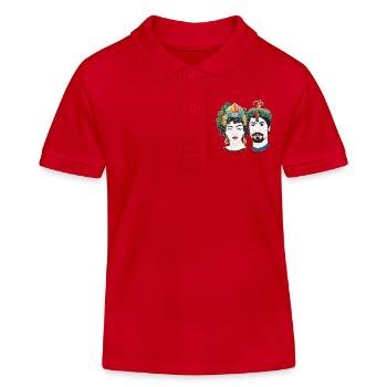 teste di moro - Kinder Organic Poloshirt Mini Sprinter von Stanley/Stella - Rot - Vorne