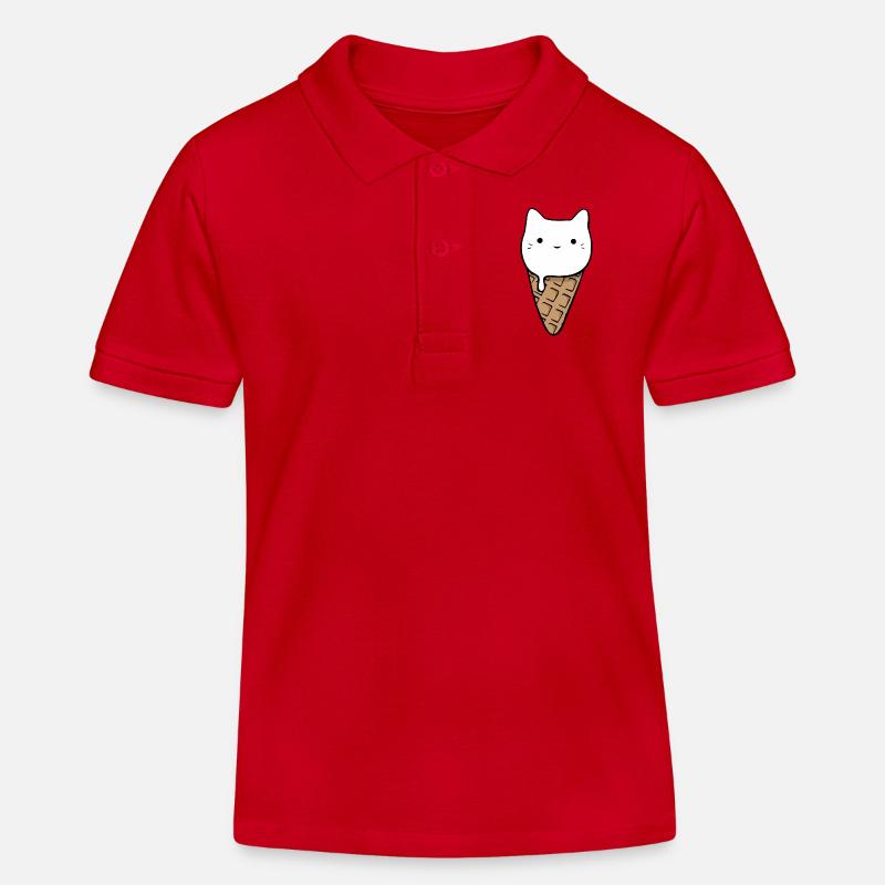 Crème glacée de chat mignon - Polo enfant bio Stanley/Stella - rouge