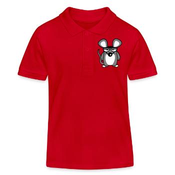 Mouse looks angry angry frustrated angry aggressive - Kids Organic Polo Shirt by Stanley/Stella - red - Front
