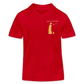 Pancakes, pancake king, hobby cook, cooking - Kids Organic Polo Shirt by Stanley/Stella - red - Front