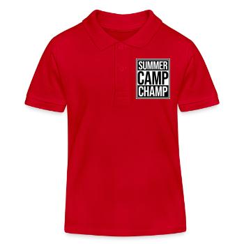 Summer Camp Champ Lustig Kinder Outdoor Abenteuer - Kinder Organic Poloshirt Mini Sprinter von Stanley/Stella - Rot - Vorne