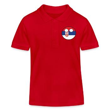 Countryball pays Patrie Serbie - Polo enfant bio Stanley/Stella - rouge - Devant