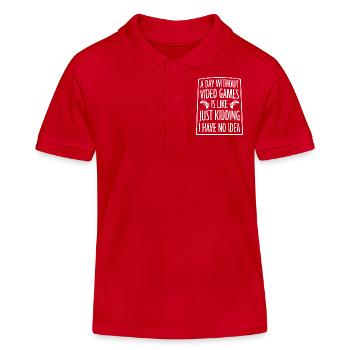 Ein Tag ohne Videospiele ist wie ... Ich mache nur Spaß - Kinder Organic Poloshirt Mini Sprinter von Stanley/Stella - Rot - Vorne