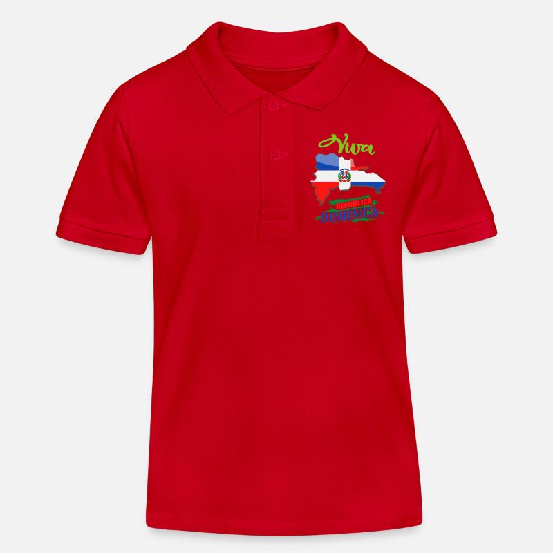 Conception du drapeau de la République dominicaine - Polo enfant bio Stanley/Stella - rouge