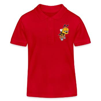 Worker bee - design - Kids Organic Polo Shirt by Stanley/Stella - red - Front
