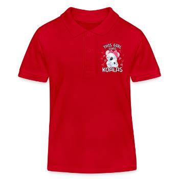 Dieses Maedchen Liebt Koalas - Kinder Organic Poloshirt Mini Sprinter von Stanley/Stella - Rot - Vorne