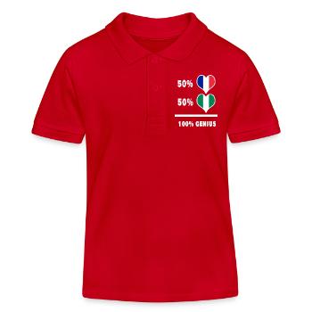 La France et le Nigéria génie / cadeau - Polo enfant bio Stanley/Stella - rouge - Devant