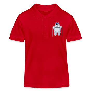 Hippopotamus Bodybuilders Pull-ups Bodybuilding - Kids Organic Polo Shirt by Stanley/Stella - red - Front