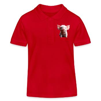 Cochon domestique Cochon Cochon Porcelet Cochon - Polo enfant bio Stanley/Stella - rouge - Devant
