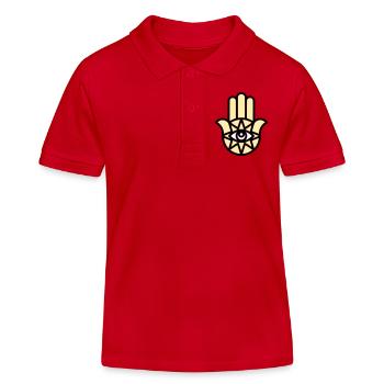 Hamsa Main de Fatima - Polo enfant bio Stanley/Stella - rouge - Devant