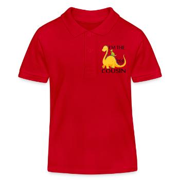 Big Cousin Of The Birthday Boy Dinosaur - Polo enfant bio Stanley/Stella - rouge - Devant