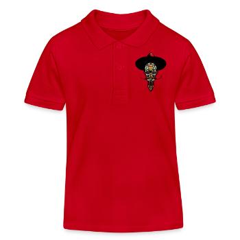 Kopf des Todes mexikanischer Hipster bärtiger Schnurrbart cha - Kinder Organic Poloshirt Mini Sprinter von Stanley/Stella - Rot - Vorne