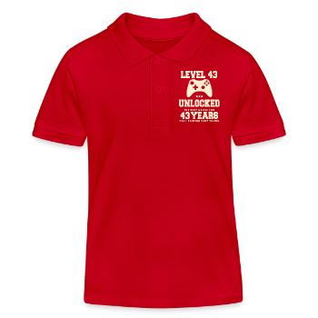 Level 43 Vintage Retro Vintage Geburtstag - Kinder Organic Poloshirt Mini Sprinter von Stanley/Stella - Rot - Vorne