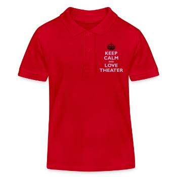 Keep Calm & Love Theater - Polo enfant bio Stanley/Stella - rouge - Devant