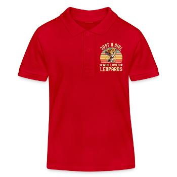 Leopard - Kinder Organic Poloshirt Mini Sprinter von Stanley/Stella - Rot - Vorne