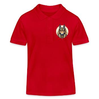 Ägyptischer Husky Steampunk Stil - Kinder Organic Poloshirt Mini Sprinter von Stanley/Stella - Rot - Vorne