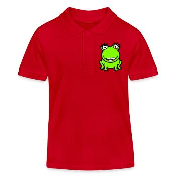 grenouille fille cils jolie femme fille fille - Polo enfant bio Stanley/Stella - rouge - Devant