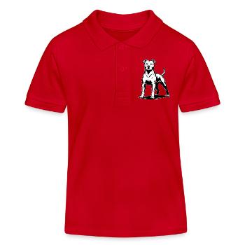 Pitbull in stolzer Pose - Kinder Organic Poloshirt Mini Sprinter von Stanley/Stella - Rot - Vorne