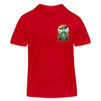 PLANT MORE WORRY LESS - Kids Organic Polo Shirt by Stanley/Stella - red - Front