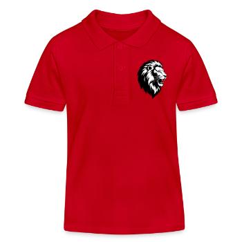 Verrückter Leon - Kinder Organic Poloshirt Mini Sprinter von Stanley/Stella - Rot - Vorne