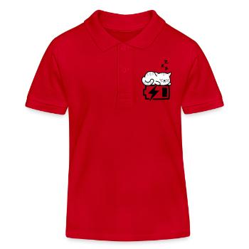 Sleepy Kitty (Couleur Changeante - 3 couleurs) - Polo enfant bio Stanley/Stella - rouge - Devant