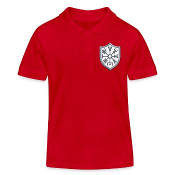 Vegvisir Schild Symbolik - Kinder Organic Poloshirt Mini Sprinter von Stanley/Stella - Rot - Vorne