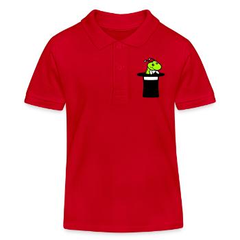 Chenille Chapeau Haut de Forme Magicien Sorcier Tour de Magie Mignon - Polo enfant bio Stanley/Stella - rouge - Devant